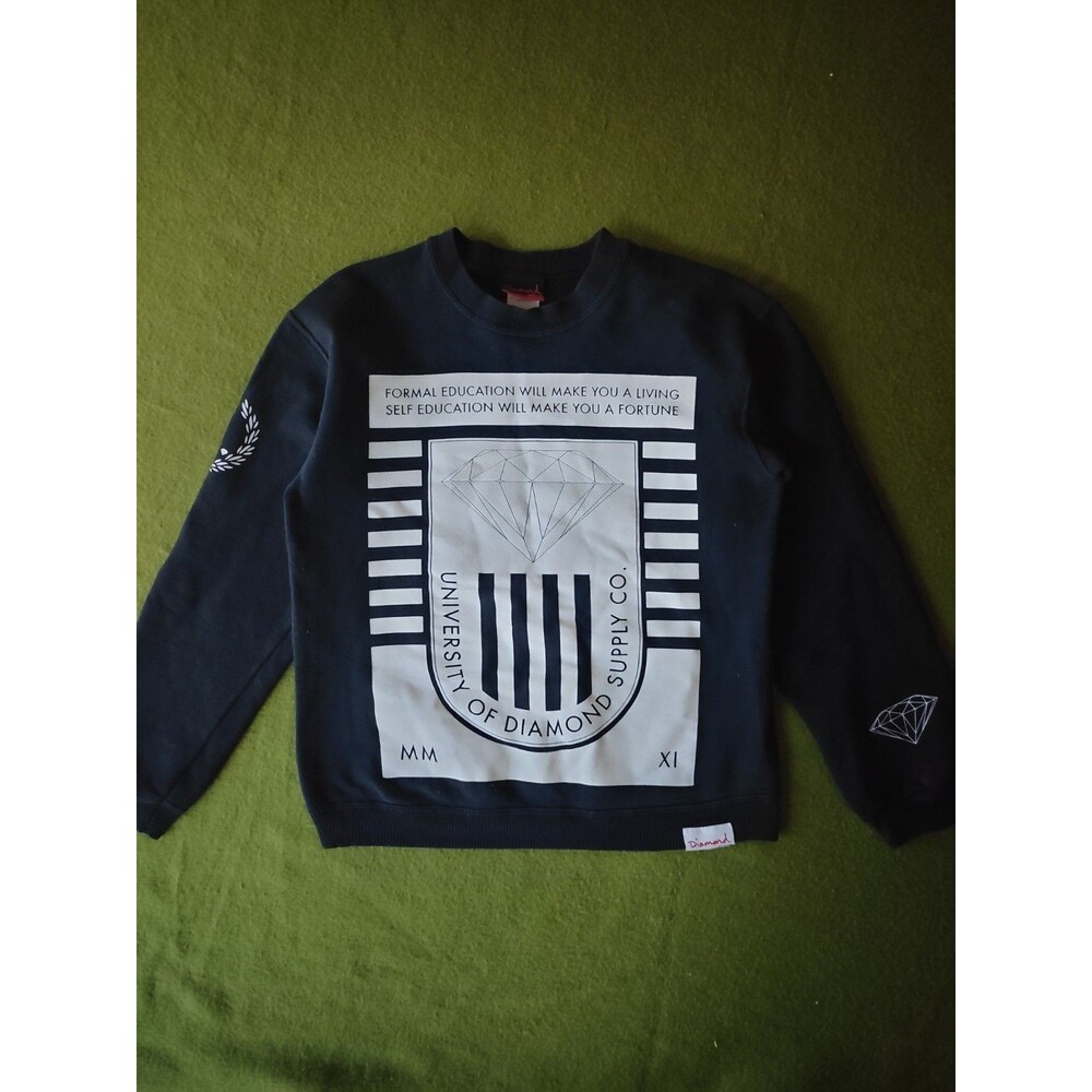 Diamond Supply Sweater Adult Small Black Logo Entrepreneur Skater Y2K Mens